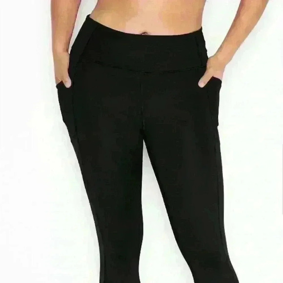 VICTORIA'S SECRET Essential Pocket Leggings High Rise Cotton Black Size S - Picture 3 of 9